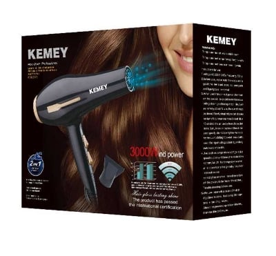 Picture of Kemei Km-2376 /2378 professional hair dryer 1000w- Black - Hair Dryer - Hair Dryer Black