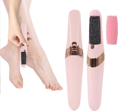 Picture of Electric pedicure set foot grinder Callus Remover USB Rechargeable Feet Pedicure Tool With 2 Replaceable roller heads Multicolor