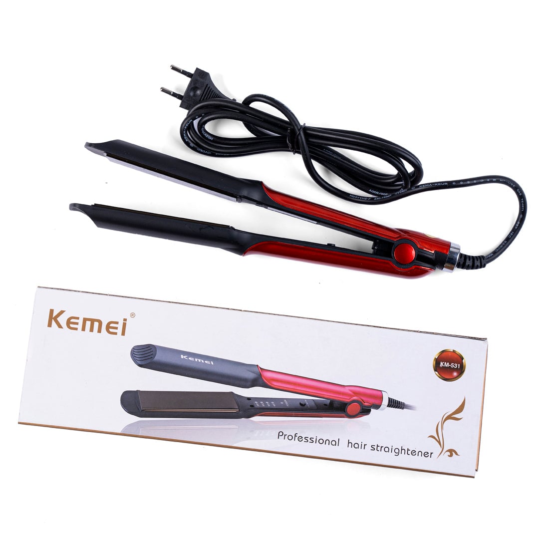 Picture of Kemei KM-531 Professional Hair Straightener - Black and Red Black and Red