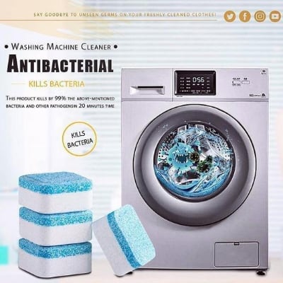Picture of 12 Pcs Washing Machine Cleaner Descaler Deep Cleaning Tablets For Front Loader Top Load Washer Laundry Tub Safe Deodorizer 