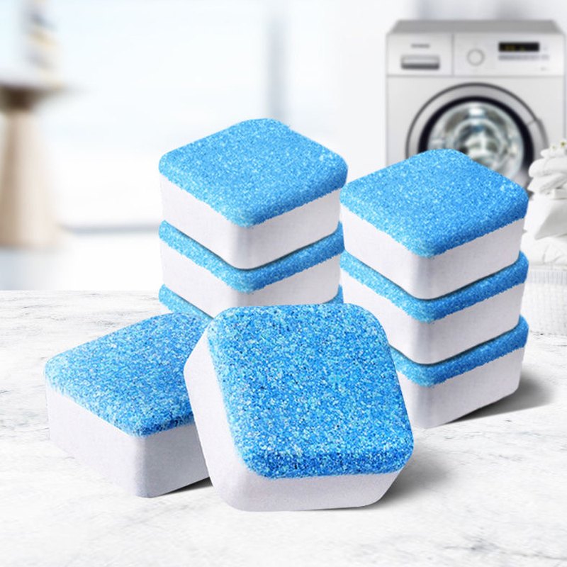 Picture of 12 Pcs Washing Machine Cleaner Descaler Deep Cleaning Tablets For Front Loader Top Load Washer Laundry Tub Safe Deodorizer 