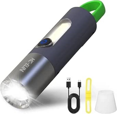 Picture of Multifunctional LED Flashlight XSP-836 Work Light USB Rechargeable Camping Fishing Lantern Waterproof Zoom Torch KeyChain Lamp Blue