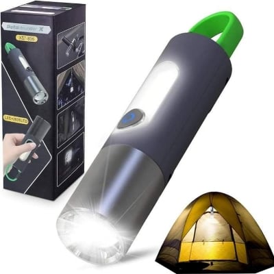 Picture of Multifunctional LED Flashlight XSP-836 Work Light USB Rechargeable Camping Fishing Lantern Waterproof Zoom Torch KeyChain Lamp Blue