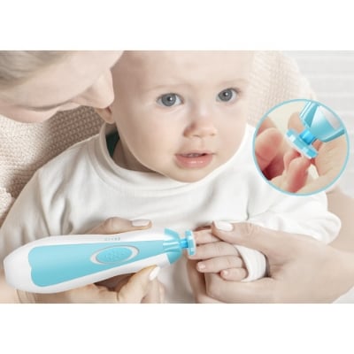 Picture of Baby Nail Trimmer File Electric Safe Nail Clippers with Light for Newborn or Toddler Toes and Fingernails Green