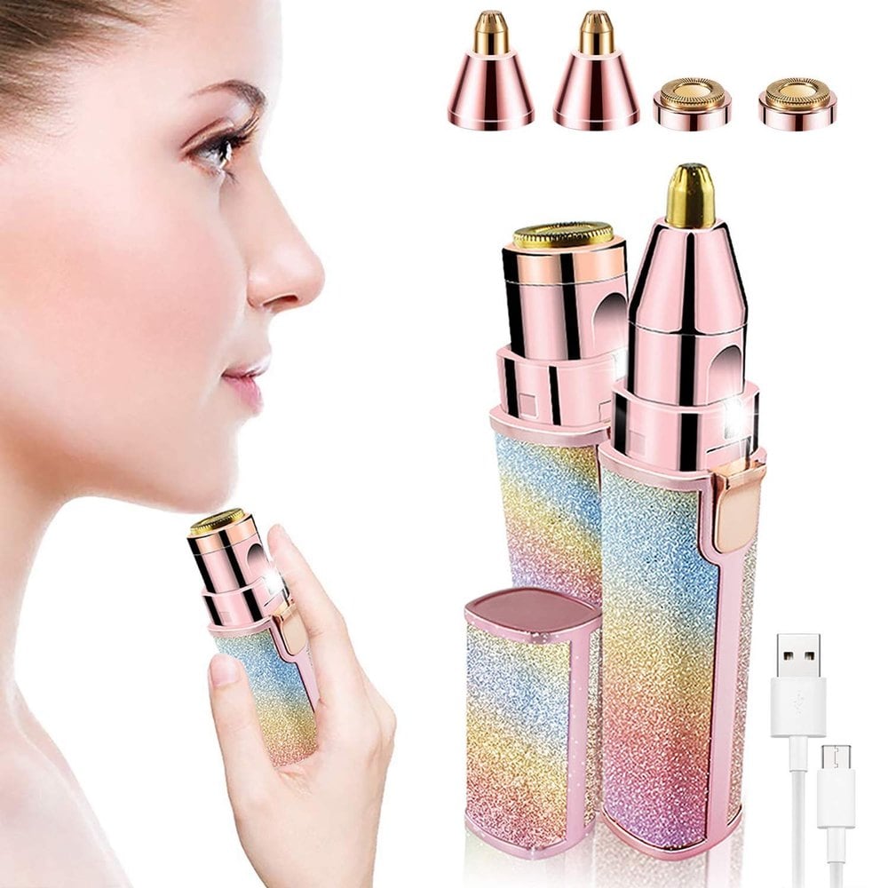 Picture of Eyebrow Trimmer For Women, 2 In 1 Rechargeable Facial Hair Remover Multicolor