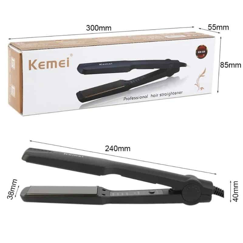 Picture of Kemei Km-329 Professional Electronic Hair Straightener (Black) - Hair Straightener - Hair Straightener- Multicolor