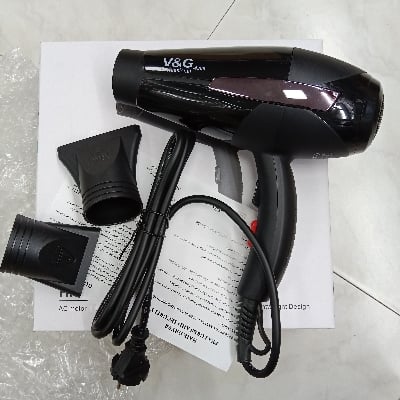 Picture of V&G Professional HAIR DRYER PRO 4300 AC motor | Extra Power 2000w | 2 Heat And 2 Speed Setting | Lightweight Design Black