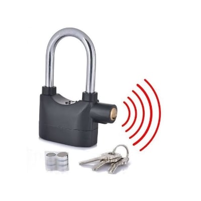 Picture of Anti-Thief Security Alarm Lock For Bike & Door-Black security lock lock bike lock cycle lock-Alarms & Anti-Theft-new canvas Ratings 16 Black