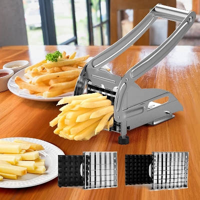 Picture of Potato Chipper Slicer Chip Cutter Chopper Maker French Fries Stainless Steel Silver
