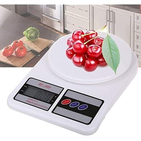 Picture of Kitchen Weight Scale Machine Digital Kitchen Weight Machine Model SF400 Weight Machine Mini Weight Measuring Scale With Digital Display White