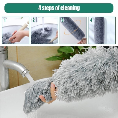 Picture of Dusting Brush for Cleaning and Dusting Feather Duster Grey