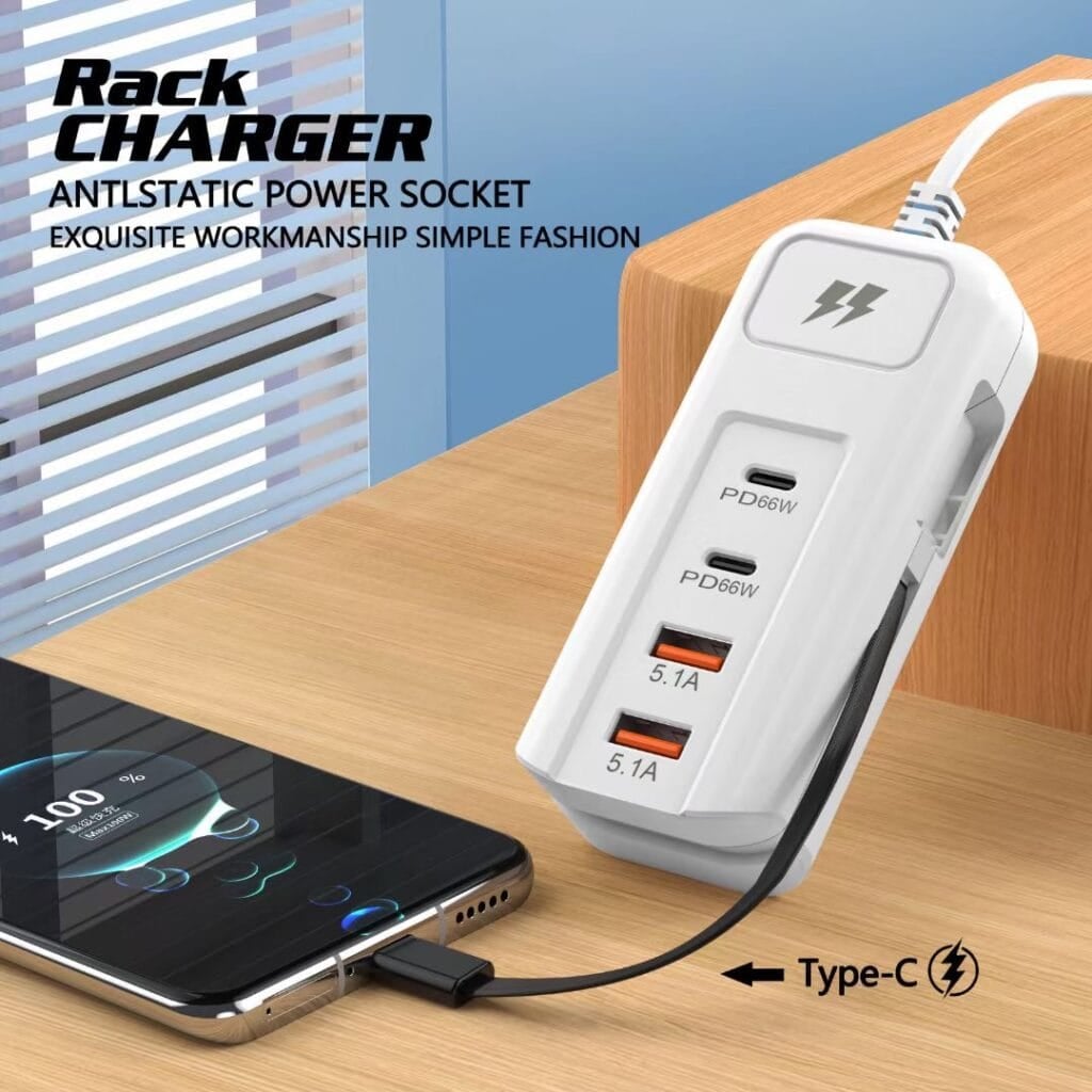 Picture of Rack Charger 2PD+2USB Safe Charge White