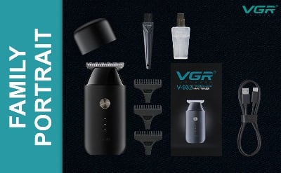 Picture of VGR V-932 Professional Rechargeable Corded & Cordless Pocket Hair Trimmer for Men’s Runtime: 120 Minutes, Black 