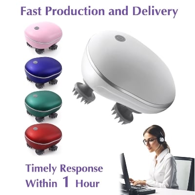 Picture of Scalp Head Hair Massager, Electric Waterproof Massager, Red Light Therapy, Kneading Head Massage Claws Electric Cat Massager Health Care Relax Shoulder Neck Deep Tissue Head Scalp Massage Kneading Vibrating Device Body Massager ( PINK ) Pink