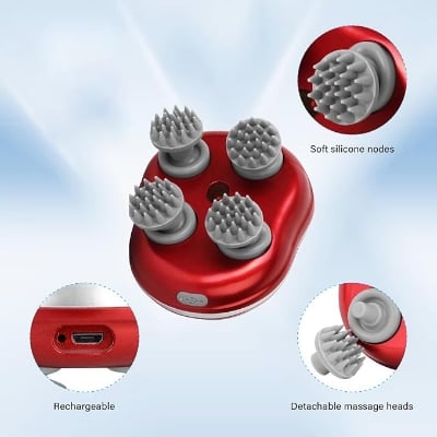 Picture of Scalp Head Hair Massager, Electric Waterproof Massager, Red Light Therapy, Kneading Head Massage Claws Electric Cat Massager Health Care Relax Shoulder Neck Deep Tissue Head Scalp Massage Kneading Vibrating Device Body Massager ( BLUE ) Blue