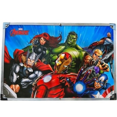 Picture of Aapeshwar 145 Pcs Color, Art, Craft & Painting Suitcase kit, Big Coloring & Drawing Suitcase with Water/Pencil/Oil Pastel/Sketches & Acrylic Paints & Brushes for Kids (Superheros- Blue) Blue