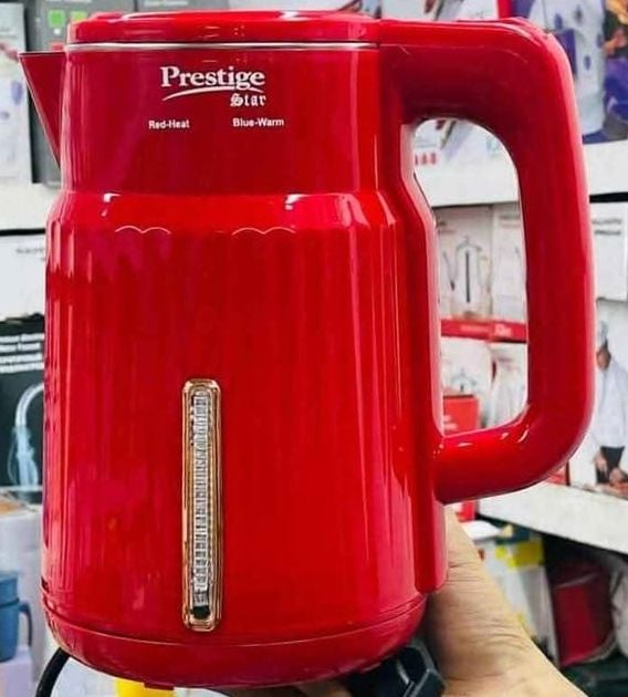 Picture of Prestige Electric Kettle 2.0 Litres 360° Rotation Automatically turns off when water boils On/Off Switch with light indicator (High Quality Stainless Steel) BLACK Black