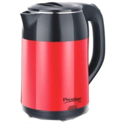 Picture of Prestige Electric Kettle 2.0L (High Quality Stainless Steel) Auto shut OFF, Double wall outer body, Well positioned & shaped handle Red