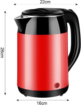 Picture of Prestige Electric Kettle 2.0L (High Quality Stainless Steel) Auto shut OFF, Double wall outer body, Well positioned & shaped handle Red