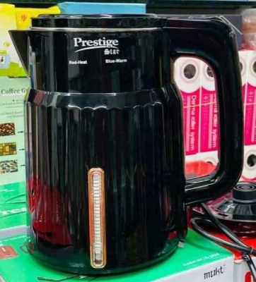 Picture of Prestige Electric Kettle 2.0 Litres 360° Rotation Automatically turns off when water boils On/Off Switch with light indicator (High Quality Stainless Steel) Red