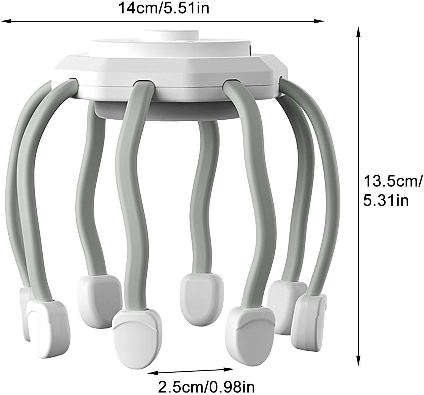 Picture of Electric Octopus Head Massager Therapy offering a 360-degree massage that allows you to enjoy a hands-free massage while reading, Multicolor