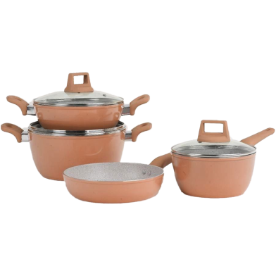 Picture of Kiam 7 Piece Ceramic Coating Granite Non Stick Cookware Set (Induction Cooker Supported) Multicolor