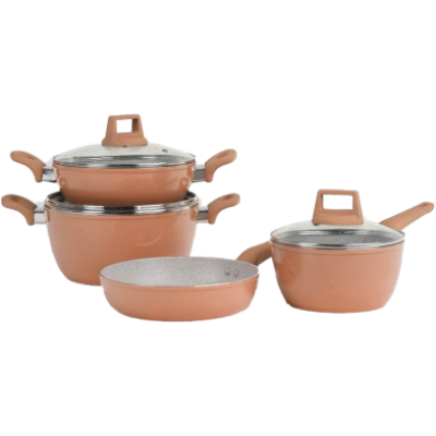 Picture of Kiam 7 Piece Ceramic Coating Granite Non Stick Cookware Set (Induction Cooker Supported) Multicolor