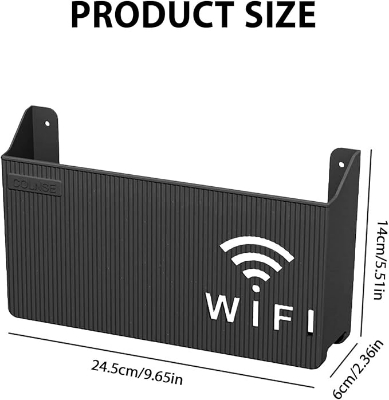 Picture of WiFi Router Storage Box,Wall Mount,Living Room TV Wall Storage Rack Set-Top Box Shelf,for Hom Black