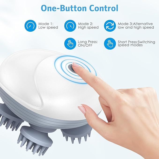 Picture of Rechargeable Scalp Massager with Soft Silicon for Relaxing Scalp Massage, Head Massager, and Hair Massager for Hair Growth - Enhance Hair Wellness and Relaxation Multicolor