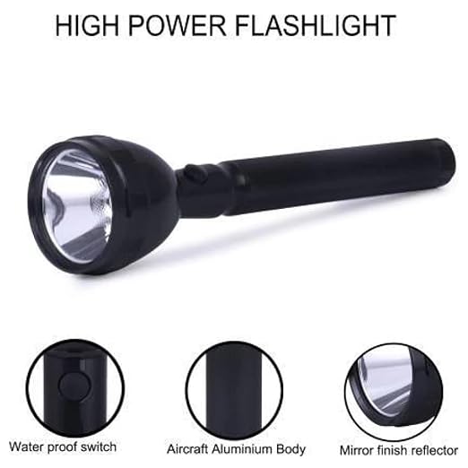 Picture of Y Super Metal  Rechargeable High Power Torch Flashlight for Outdoor and Everyday Purpose (Black) Black