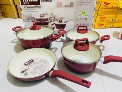 Picture of Kiam 7 Piece Ceramic Coating Granite Non Stick Cookware Set (Induction Bottom) Multicolor