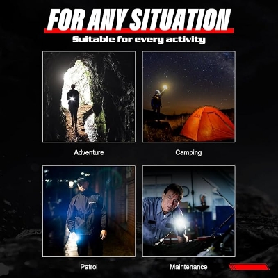 Picture of LED Tactical Portable Flashlight Light - 200000 High Lumens, Waterproof Camping Outdoor LED Torch, Torches LED Super Bright Mini Small Flashlight, Handheld LED Flashlights Black