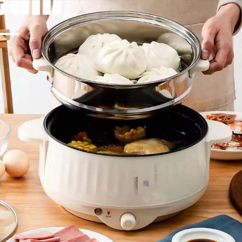 Picture of Prestige Electric Multicooker Multifunctional Rice Cooker Frying Pan Non-stick Cookware Multi Soup Hotpot for Kitchen 5.2 L White