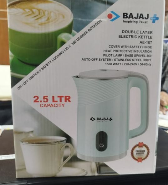 Picture of Bajaj Double layer Electric Kettle AE-18T 2.5 litre Blue Blue