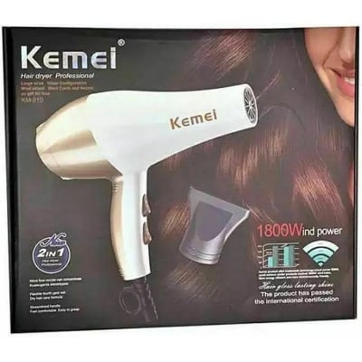 Picture of KM-810 4 In 1 Hair Dryer - White and Gold 