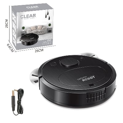 Picture of 8028 USB Charging 3-in-1 Robot Vacuum Cleaner Wet/Dry Sweeping & Mopping for Household & Outdoor Use Electric Power Source Mini Sweeper Sweeping 3 In 1 Smart Sweeping Robot And Vacuuming Wireless Vacuum Cleaner Black