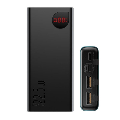 Picture of Baseus PPADM10S Adaman Metal Digital Display 22.5W 20000 mAh Quick Charge Power Bank Fast Charging Power Bank Black