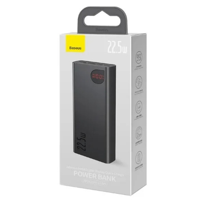 Picture of Baseus PPADM10S Adaman Metal Digital Display 22.5W 20000 mAh Quick Charge Power Bank Fast Charging Power Bank Black