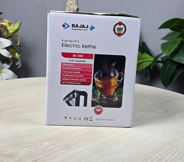 Picture of Bajaj AE1881 Double Layer Electric Glass Kettle - 2 Liter High Quality Electric Kettle Multicolor