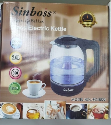 Picture of Sinboss glass electric kettle, 2000w Glass Kettle 2.0L Electro Mate Kettle Electric Jug Heater for Boiling Water Multicolor