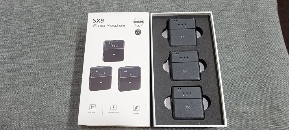 Picture of SX9 Mini Wireless Microphone For Type C & 3.5 Interface SX9 Dual Microphone 