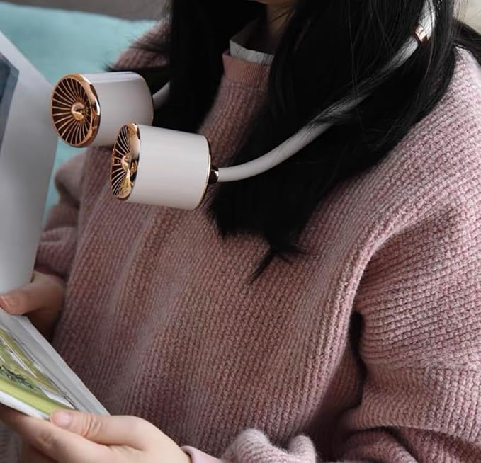 Picture of Lukzer Retractable Neck Fan Portable Rechargeable Hands Free Personal Wearable Cooling Bladeless Fan for Men Women 360° Multicolor