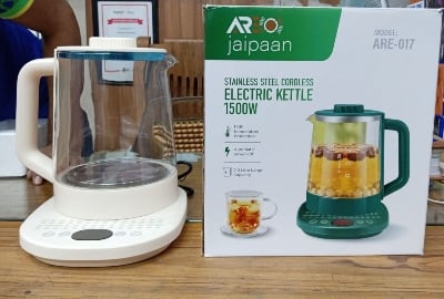 Picture of Jaipan Electric Kettle Glass Kettle,Glass electric kettle Multifunctional High Borosilicate Glass Health Pot Electric Kettle Electric Teapot Quick Cooking Heat Preservation Function 304 Stainless Steel 2L Multicolor