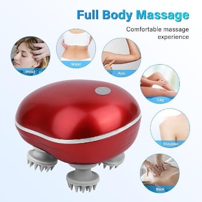 Picture of Scalp Head Hair Massager Electric Health Care Antistress Relax Body Massagem Deep Saude Tissue Prevent Body Massage (Red) Red