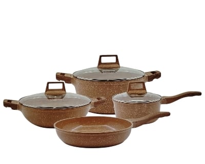 Picture of Kiam 7 Piece Marbale Coating Ceramic Granite Non Stick Cookware Set Multicolor