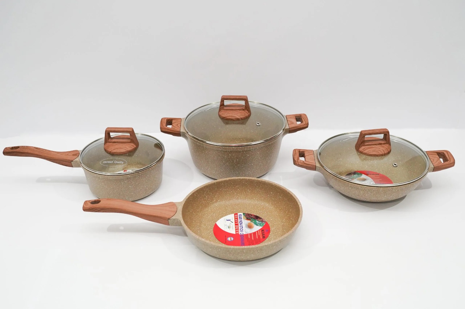 Picture of Kiam 7 Piece Marbale Coating Ceramic Granite Non Stick Cookware Set Multicolor