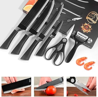 Picture of Kitchen Set 6 Pieces Professional Kitchen Stainless Steel Black