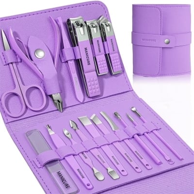 Picture of 16 Pcs Manicure Set Stainless Steel Nail Clippers Kit & Pedicure 