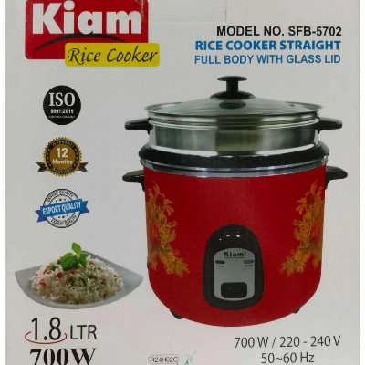 Picture of Kiam Rice Cooker Full Body 1.8 Ltr - Double pot (SS & Non Stick Pot)- SFB-5702 Multicolor