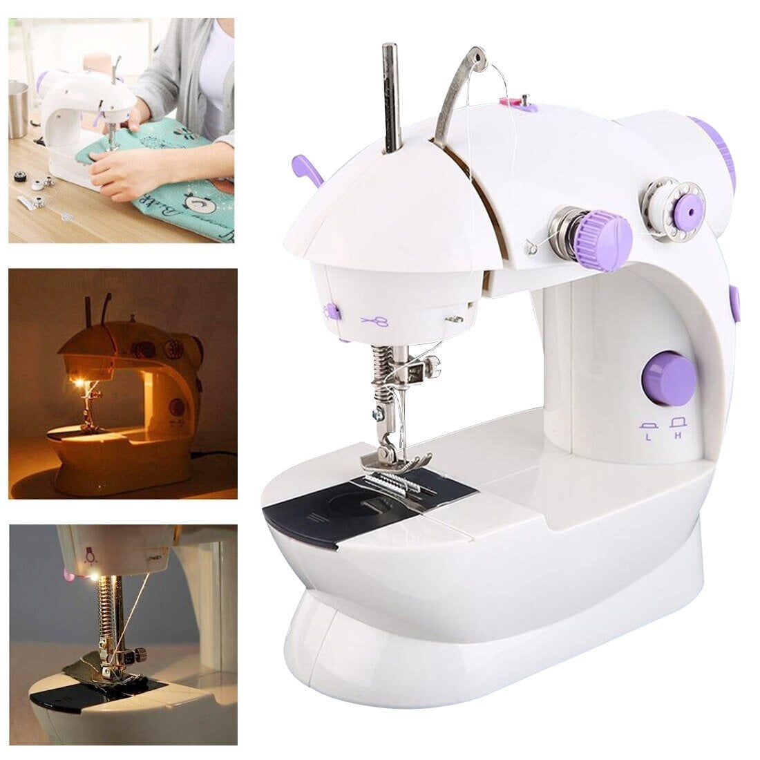 Picture of Top-Tier Option - Mini sewing machine-dual speed portable mini electrical paddle - Highly Durable - Effortless Usage White